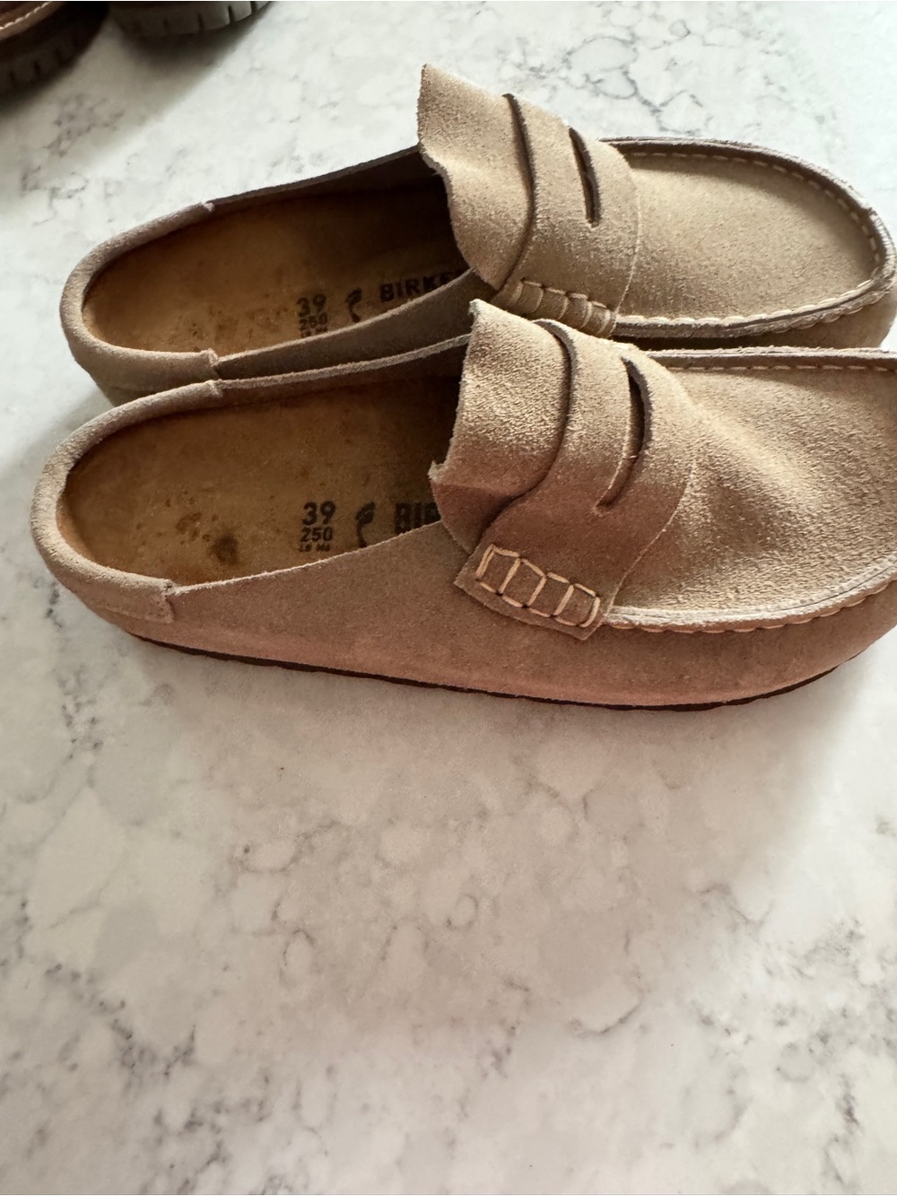 Birkenstock Footprints Taupe Suede Penny Loafers EU 39 - Picture 6 of 9